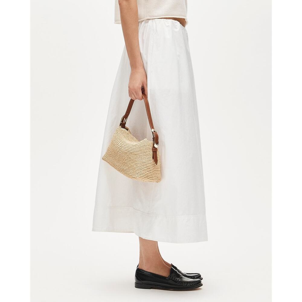 J.Crew Berkeley Small Handknotted Shoulder Bag Raffia Leather Gold CR882 NWT - Picture 3 of 12
